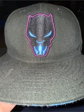 Marvel Black Panther Graphic Baseball Cap Adjustable Black/Purple/Blue One Size